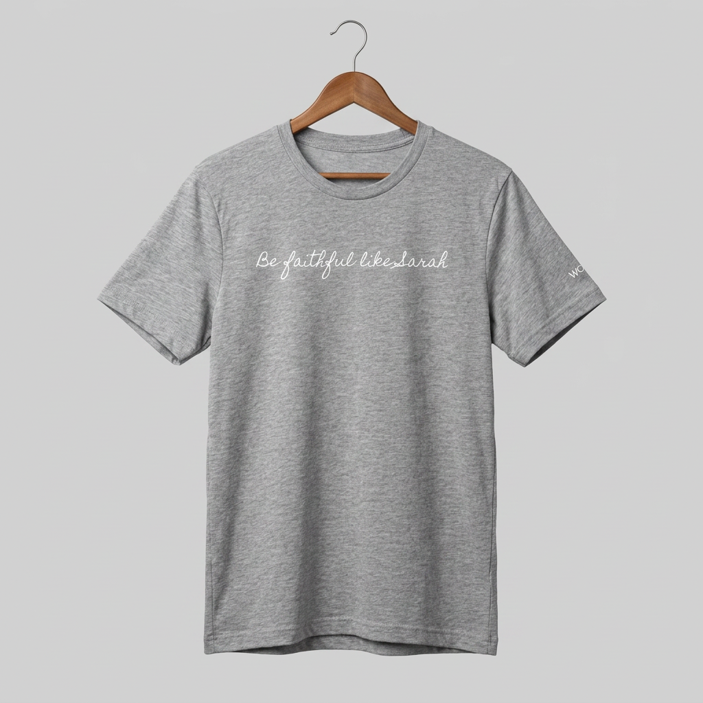 Faithful Like Sarah T-Shirt — Scripture Verse Tee (Hebrews 11:11, Genesis 21:1-2)